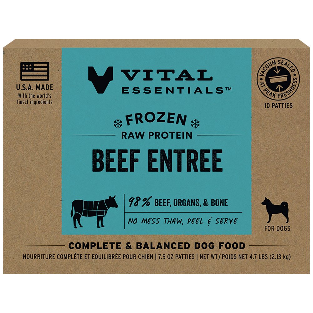 Vital Essentials Beef Entrée Frozen Raw Patties Dog Food