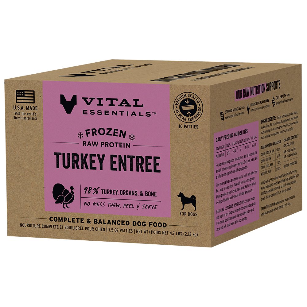 Vital Essentials Turkey Entrée Frozen Raw Patties Dog Food - Image 3