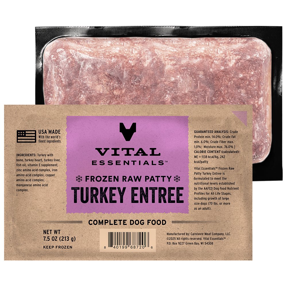 Vital Essentials Turkey Entrée Frozen Raw Patties Dog Food - Image 2