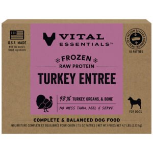 Vital Essentials Turkey Entrée Frozen Raw Patties Dog Food