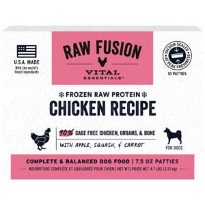 Vital Essentials RAW FUSION Chicken Recipe Frozen Raw Patties Dog Food