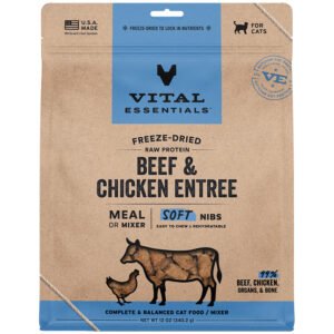 Vital Essentials Beef & Chicken Entrée & Mixer Soft Nibs Freeze-Dried Raw Cat Food