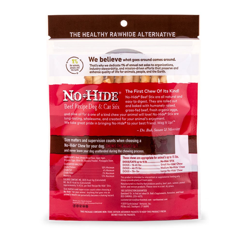 Earth Animal Dr. Bob Goldstein’s No-Hide Beef Stix Dog & Cat Chew Treats - Image 3