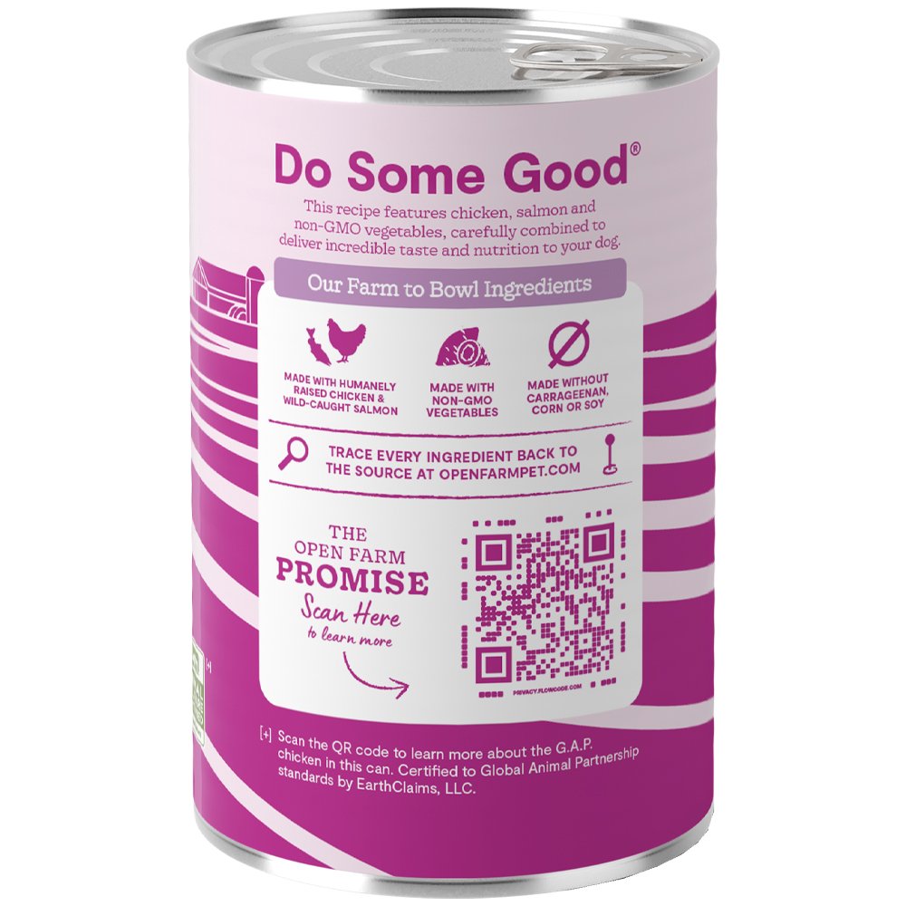 Open Farm Grain & Legume Free Chicken & Salmon Recipe Pate Canned Dog Food - Image 2