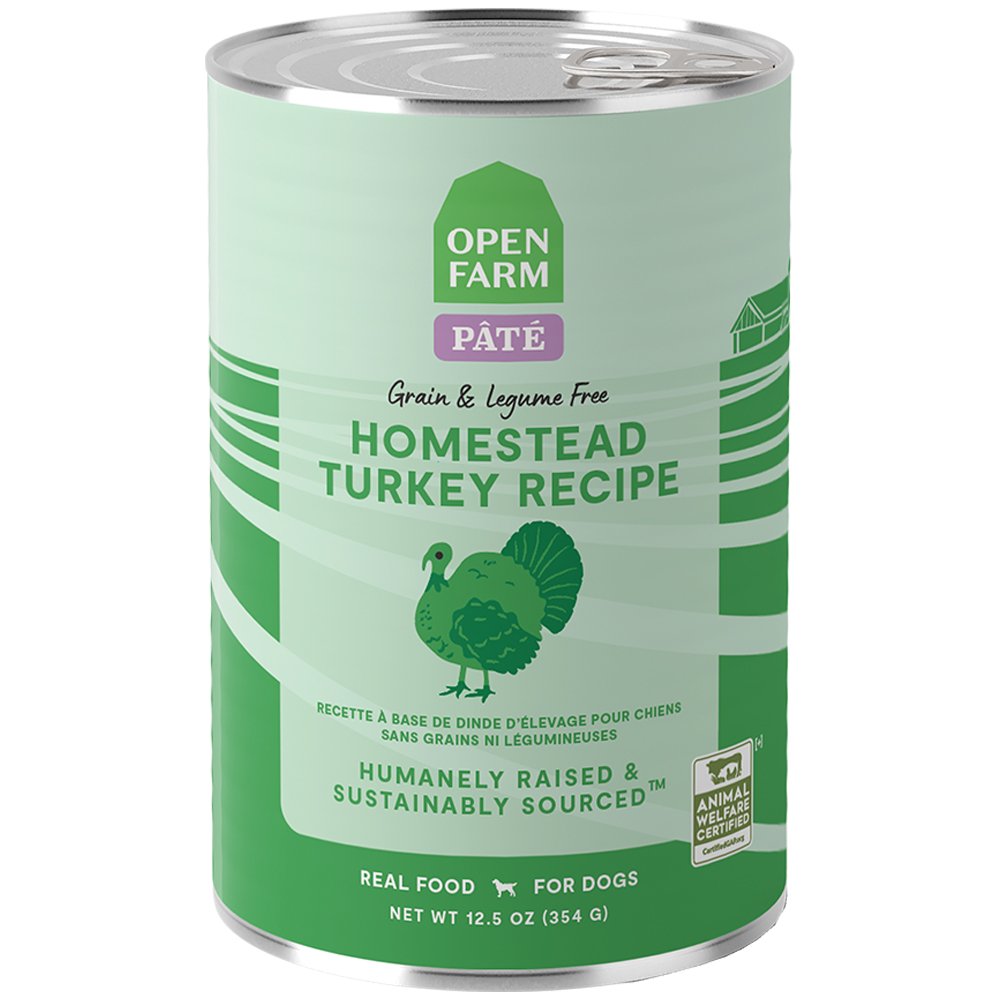 Open Farm Grain & Legume Free Homestead Turkey Recipe Pate Canned Dog Food