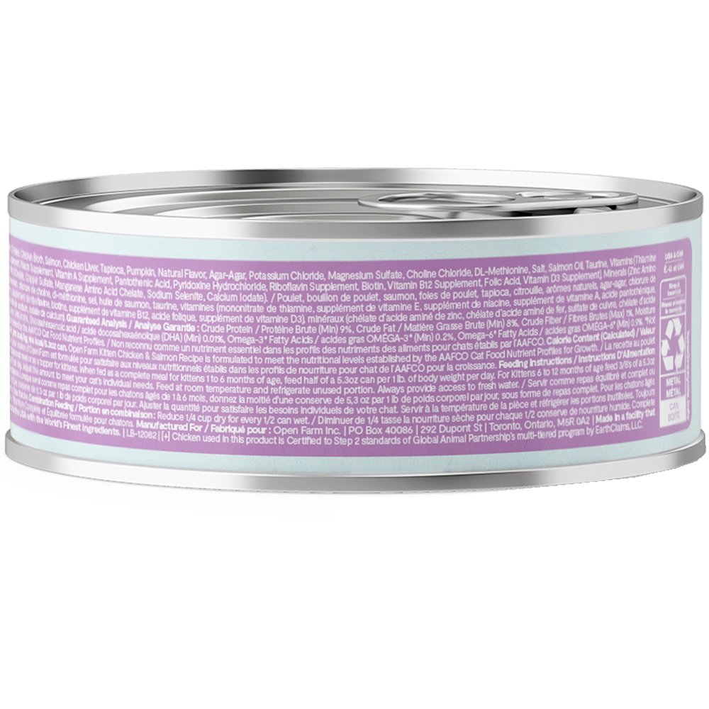 Open Farm Grain Free Chicken & Salmon Recipe Pate Canned Kitten Food - Image 3