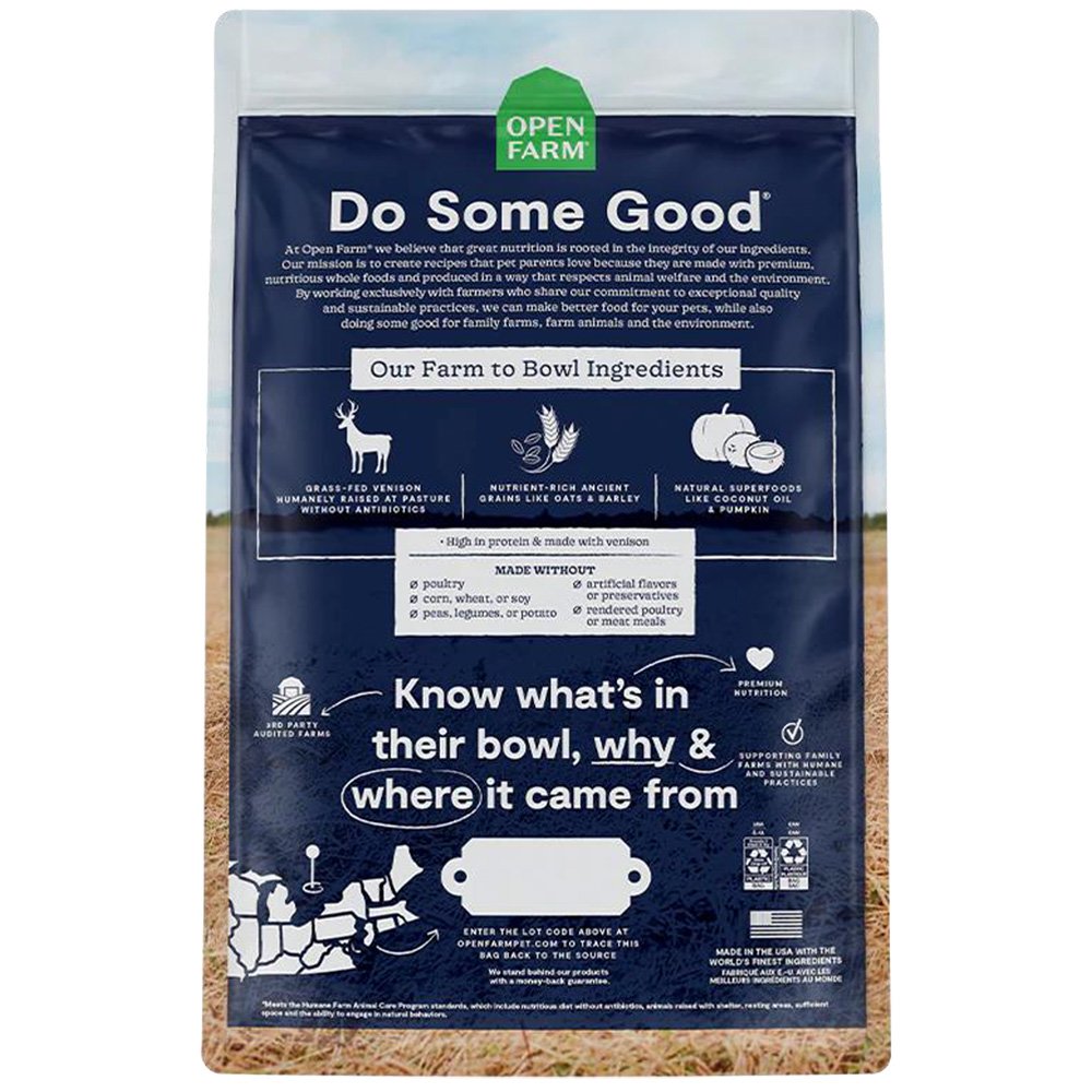 Open Farm New Zealand Venison & Ancient Grains Recipe Dry Dog Food - Image 3