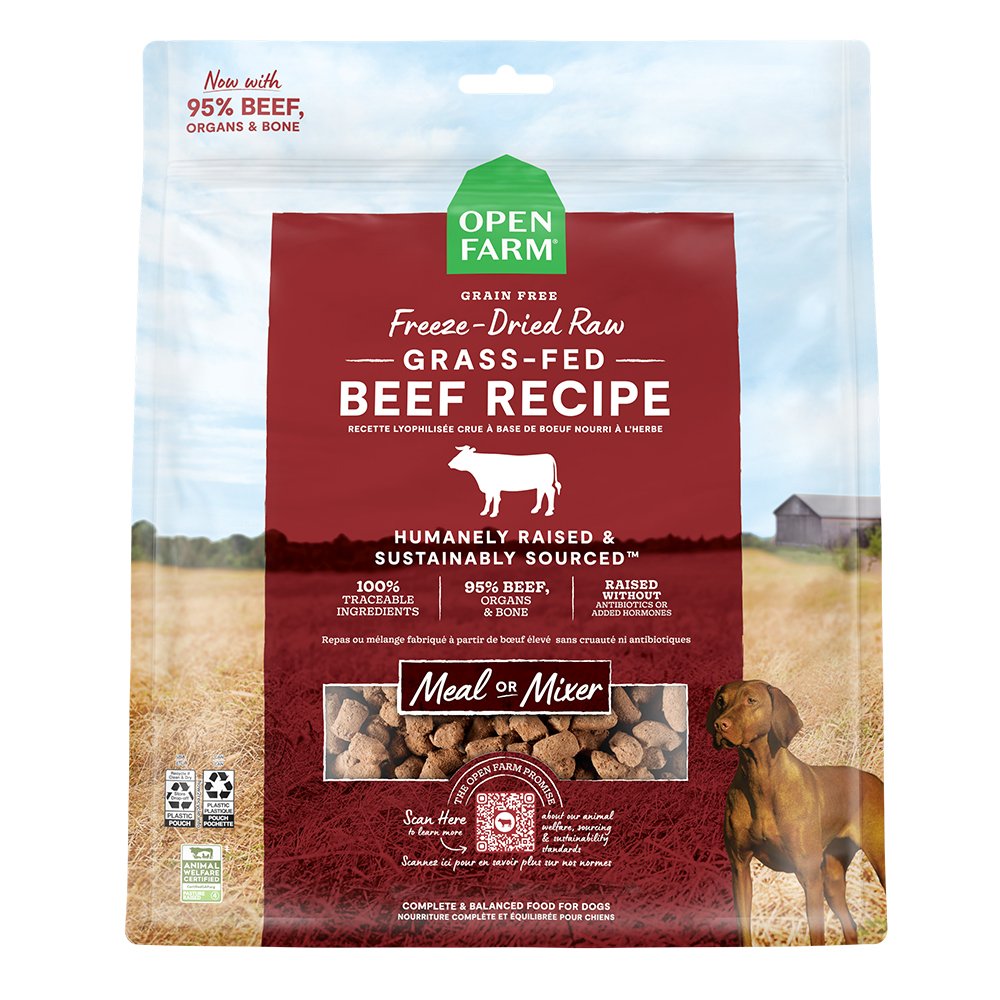 Open Farm Grain Free Grass-Fed Beef Recipe Freeze-Dried Raw Dog Food