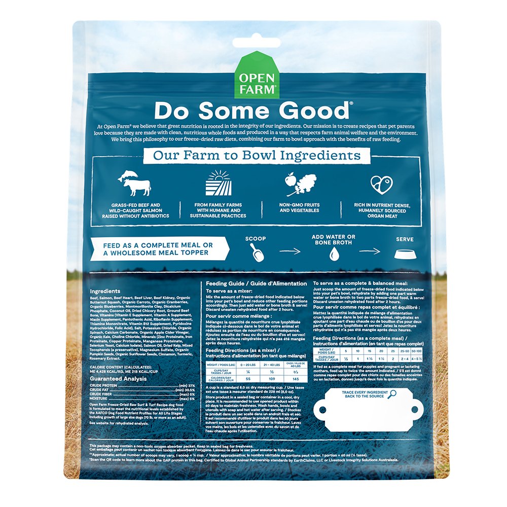 Open Farm Grain Free Surf & Turf Recipe Freeze-Dried Raw Dog Food - Image 3