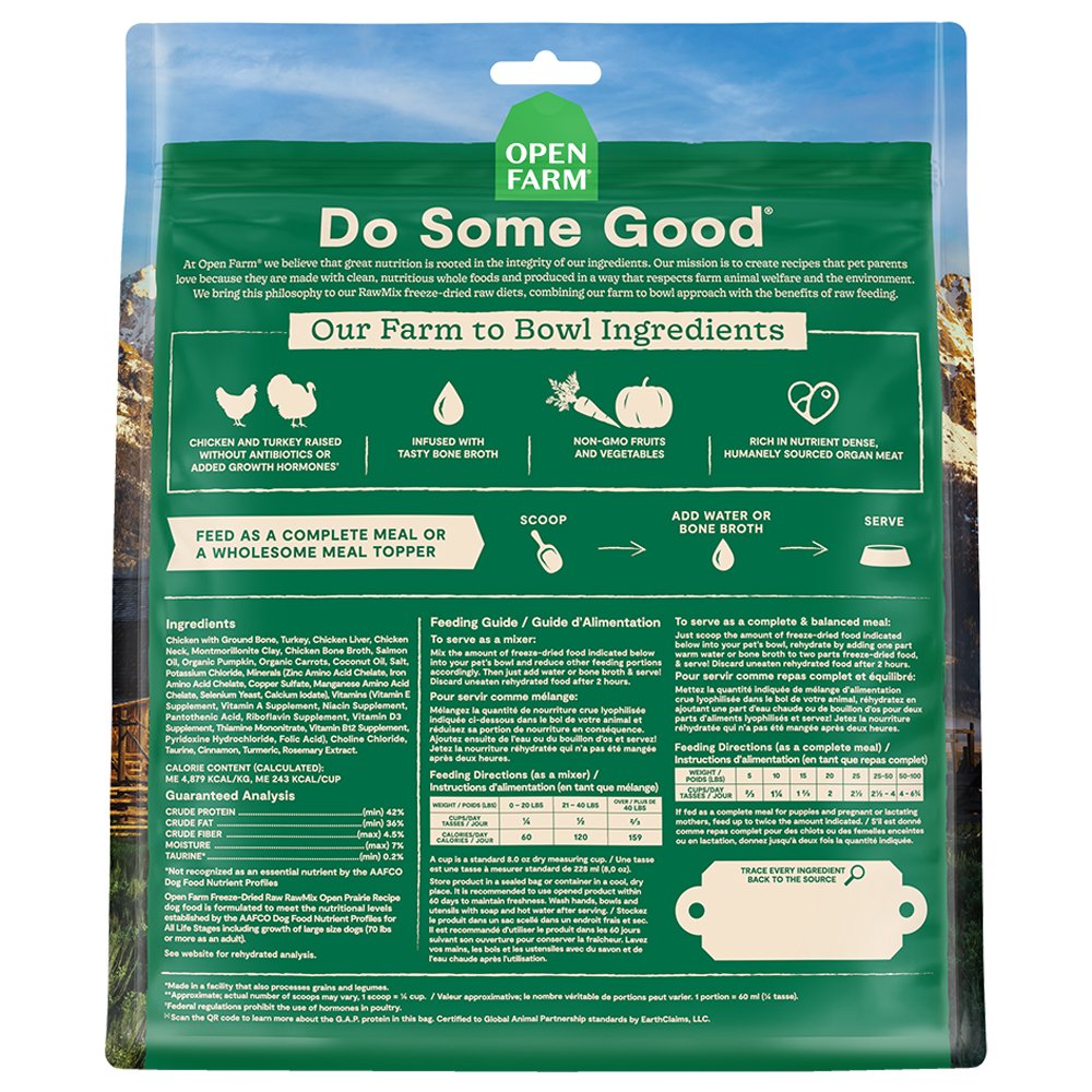 Open Farm RawMix Grain Free Open Prairie Recipe Freeze-Dried Raw Dog Food - Image 2