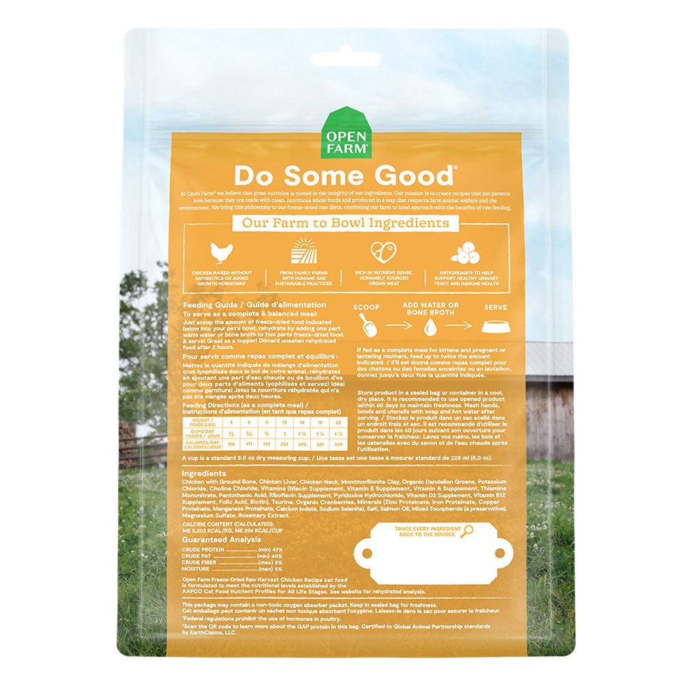 Open Farm Grain Free Harvest Chicken Recipe Freeze-Dried Raw Cat Food - Image 3