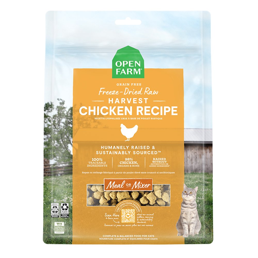 Open Farm Grain Free Harvest Chicken Recipe Freeze-Dried Raw Cat Food