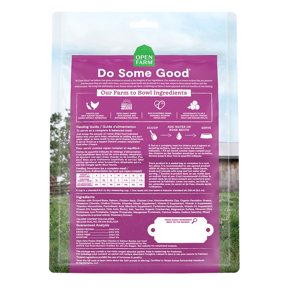 Open Farm Grain Free Chicken & Salmon Recipe Freeze-Dried Raw Cat Food - Image 3