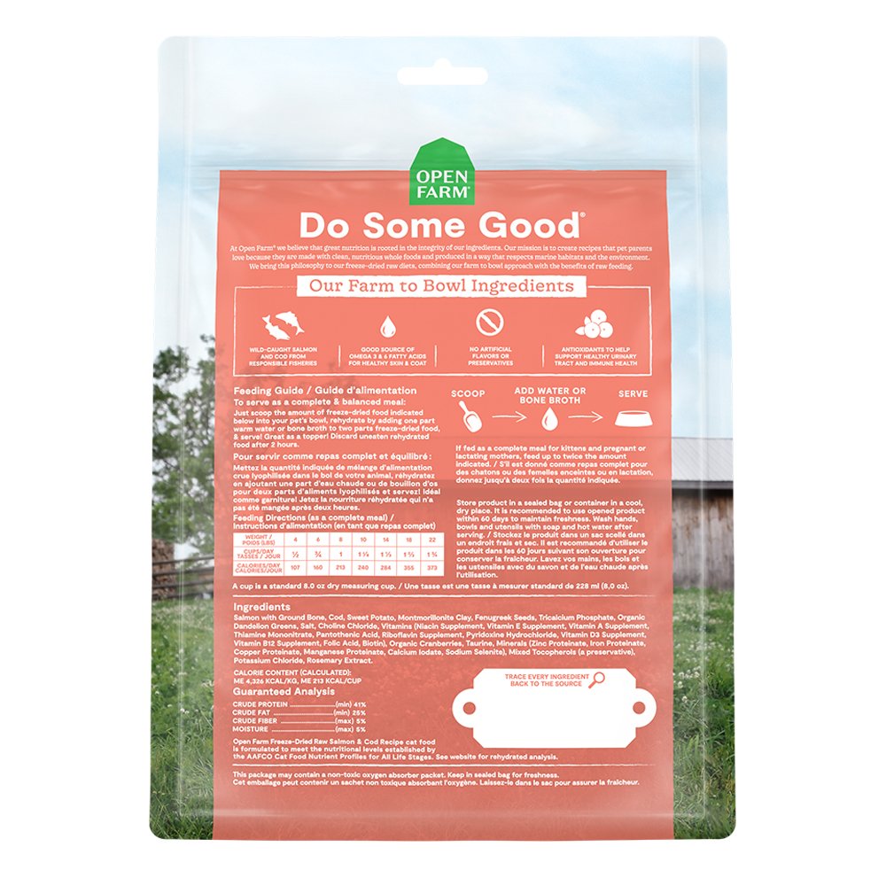 Open Farm Grain Free Wild-Caught Salmon & Cod Recipe Freeze-Dried Raw Cat Food - Image 3