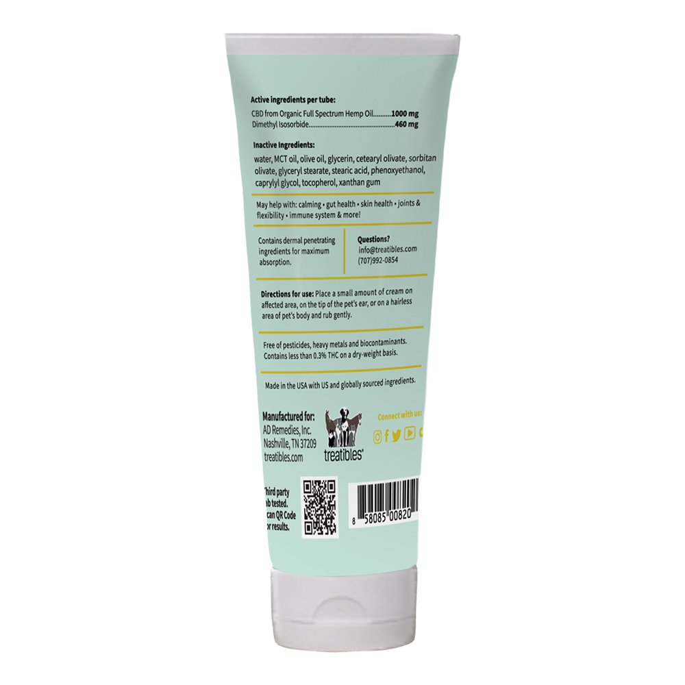 Treatibles Transdermal Cream 1000 mg CBD for Dogs & Cats - Image 2