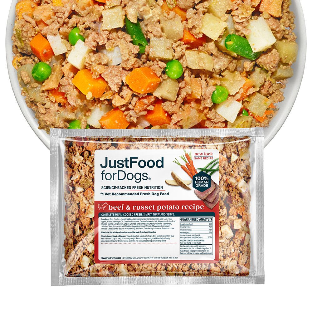 JustFoodforDogs Beef & Russet Potato Recipe Frozen Cooked Dog Food - Image 2