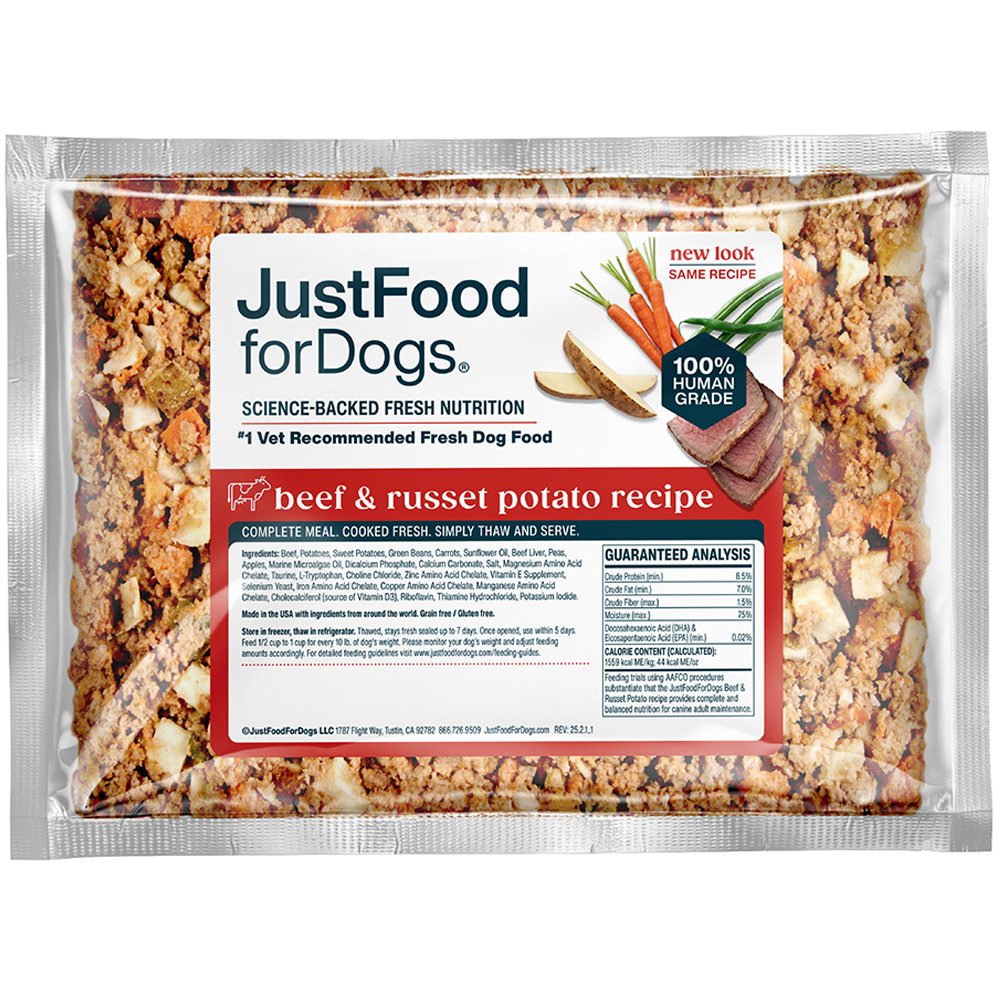 JustFoodforDogs Beef & Russet Potato Recipe Frozen Cooked Dog Food