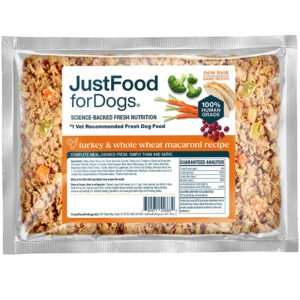 JustFoodforDogs Turkey & Whole Wheat Macaroni Recipe Frozen Cooked Dog Food