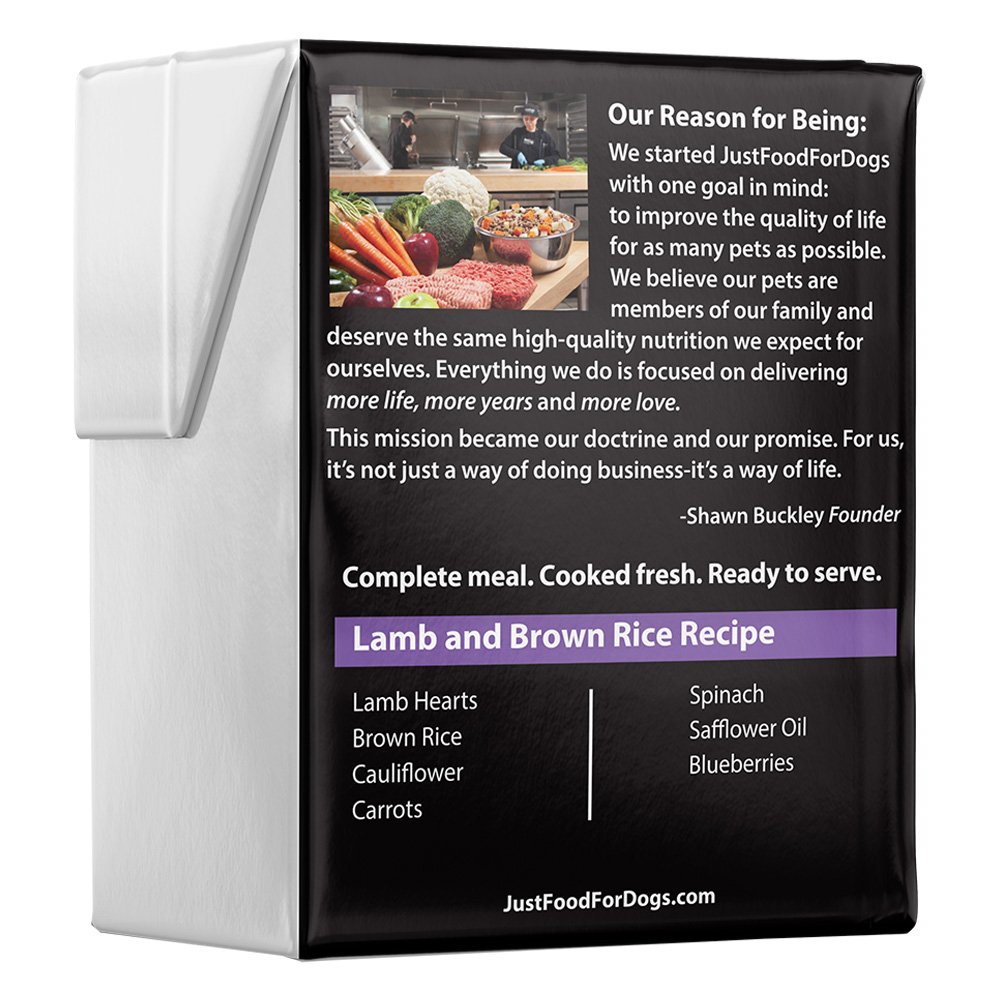 JustFoodforDogs Pantry Fresh Lamb & Brown Rice Recipe Gently Cooked Dog Food - Image 3