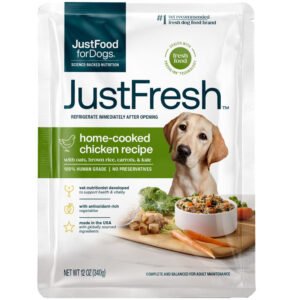 JustFoodforDogs JustFresh Home-Cooked Chicken Recipe w/ Oats, Brown Rice, Carrots & Kale Adult Dog Food