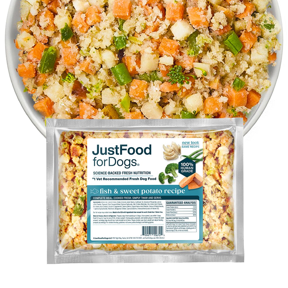 JustFoodforDogs Fish & Sweet Potato Recipe Frozen Cooked Dog Food - Image 2