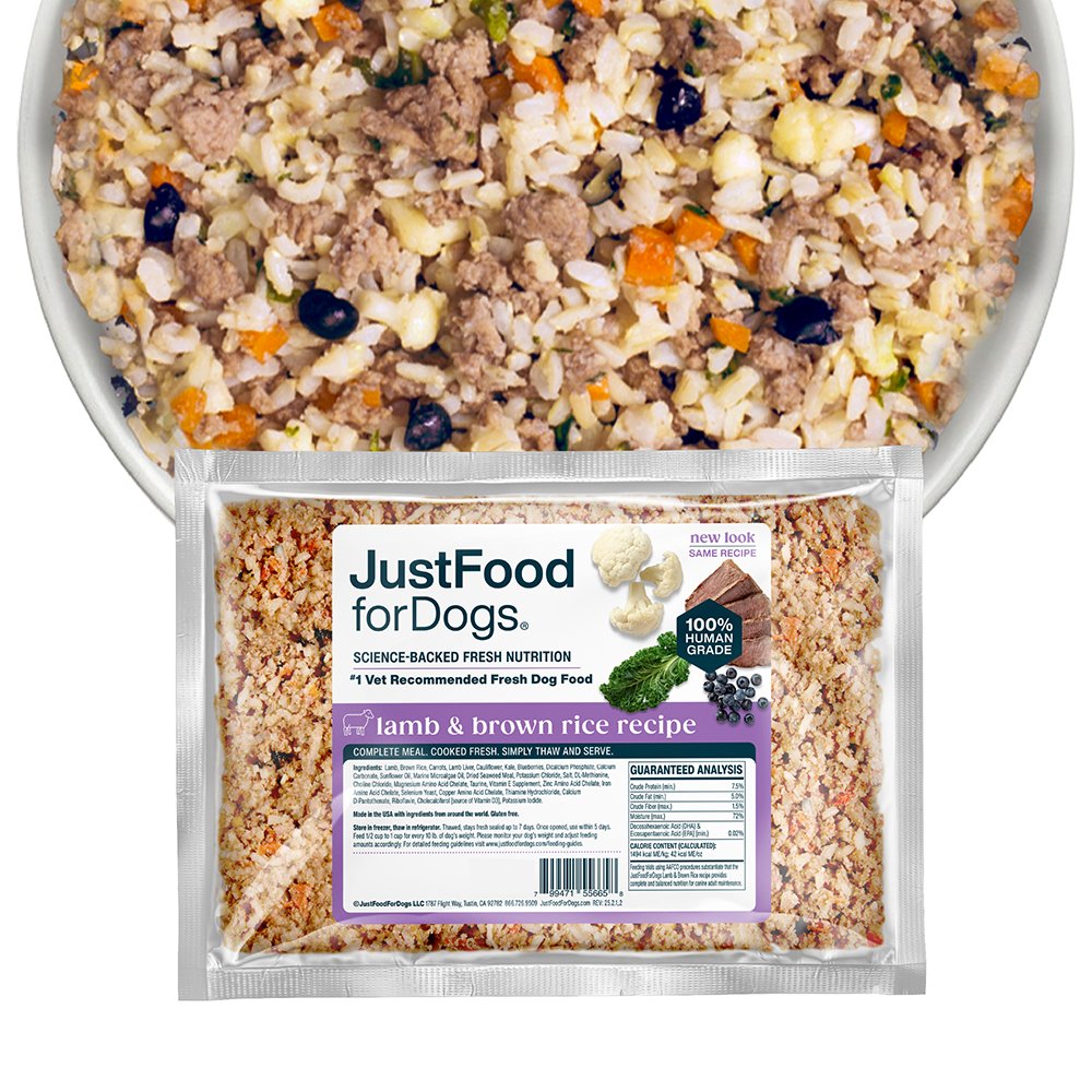 JustFoodforDogs Lamb & Brown Rice Recipe Frozen Cooked Dog Food - Image 2