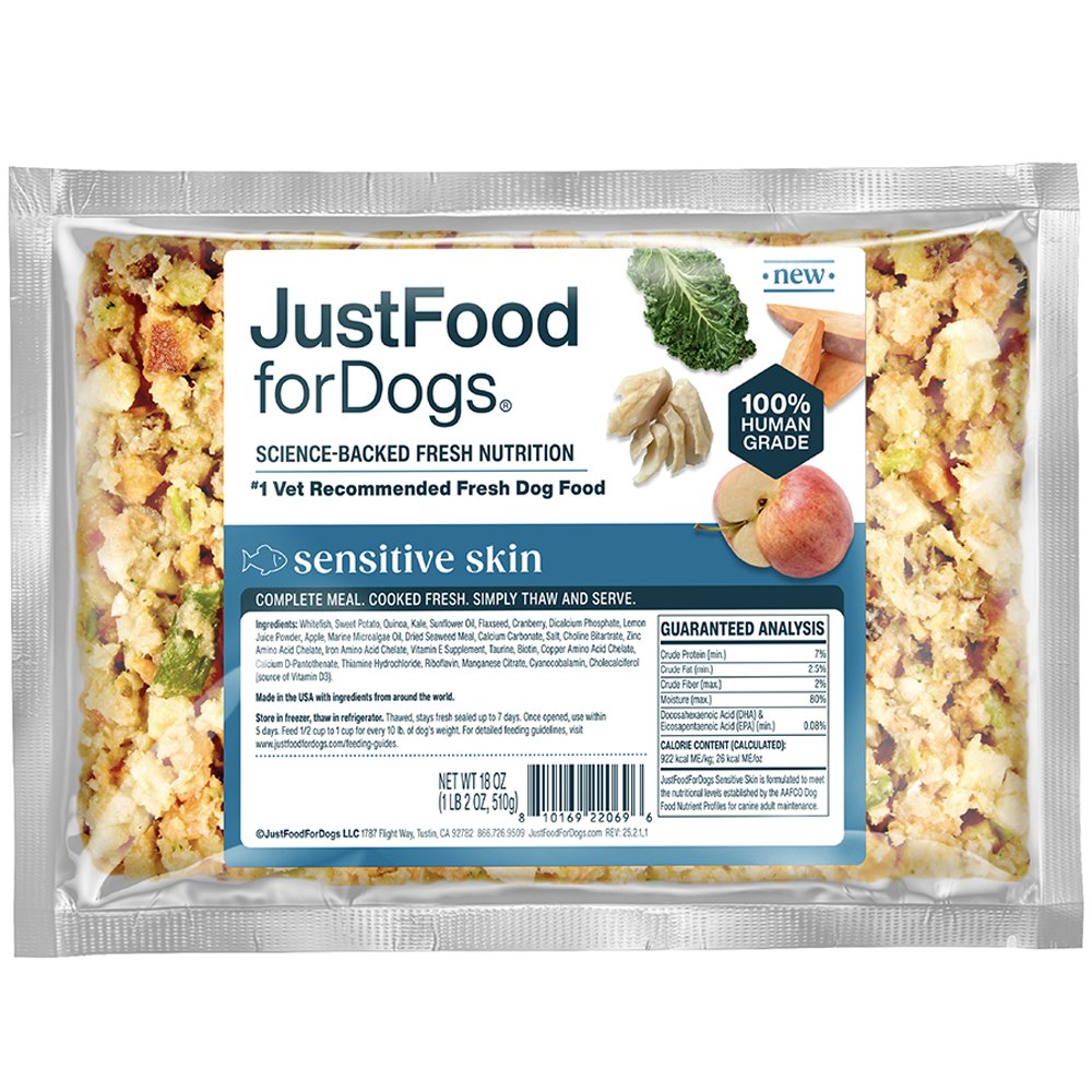 JustFoodforDogs Sensitive Skin Frozen Cooked Dog Food