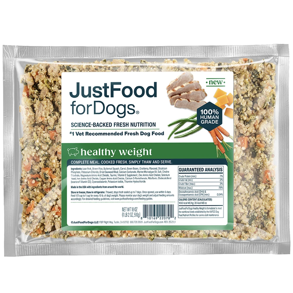 JustFoodforDogs Healthy Weight Frozen Cooked Dog Food