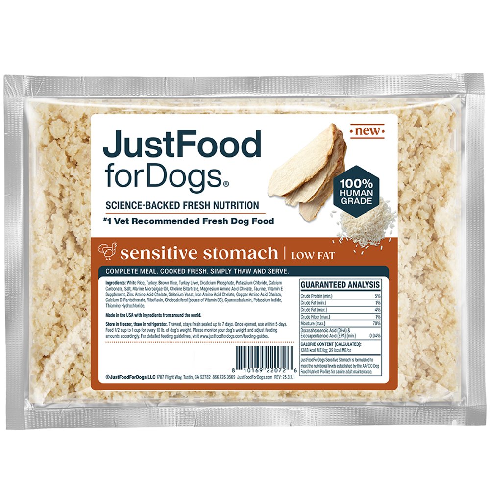 JustFoodforDogs Sensitive Stomach Low Fat Frozen Cooked Dog Food