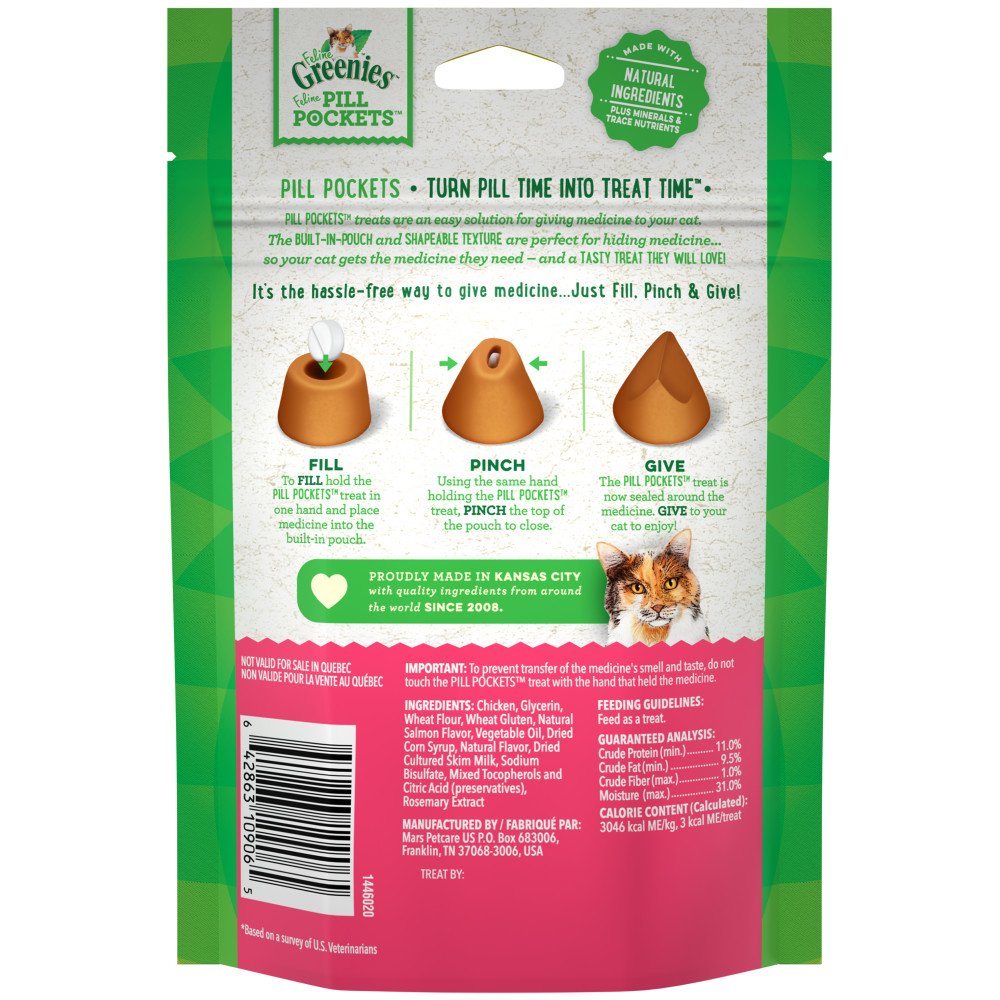 Feline Greenies Pill Pockets Salmon Flavor Soft Cat Treats - Image 2