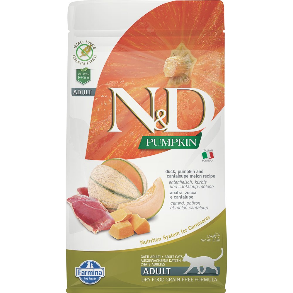 Farmina N&D Pumpkin Duck, Pumpkin and Cantaloupe Melon Recipe Adult Dry Cat Food