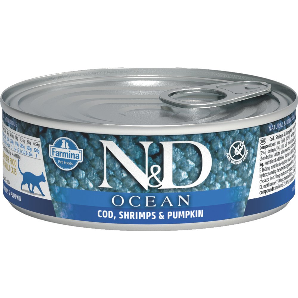 Farmina N&D Ocean Cod, Shrimp & Pumpkin Adult Canned Cat Food