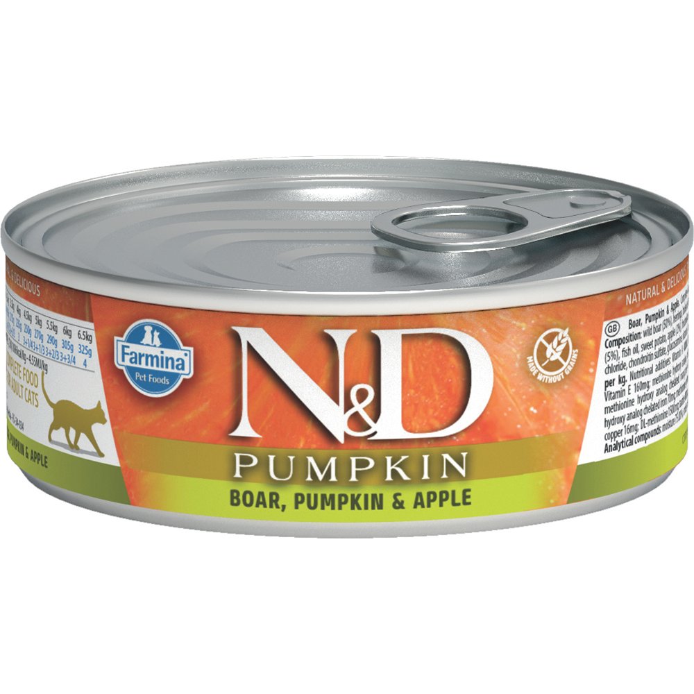 Farmina N&D Pumpkin Wild Boar, Pumpkin & Apple Canned Cat Food - Image 2