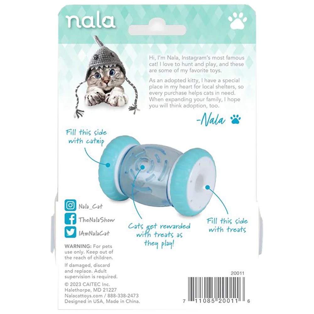Nala Treat Wheelie Drum Catnip & Treat Dispensing Cat Toy - Image 3