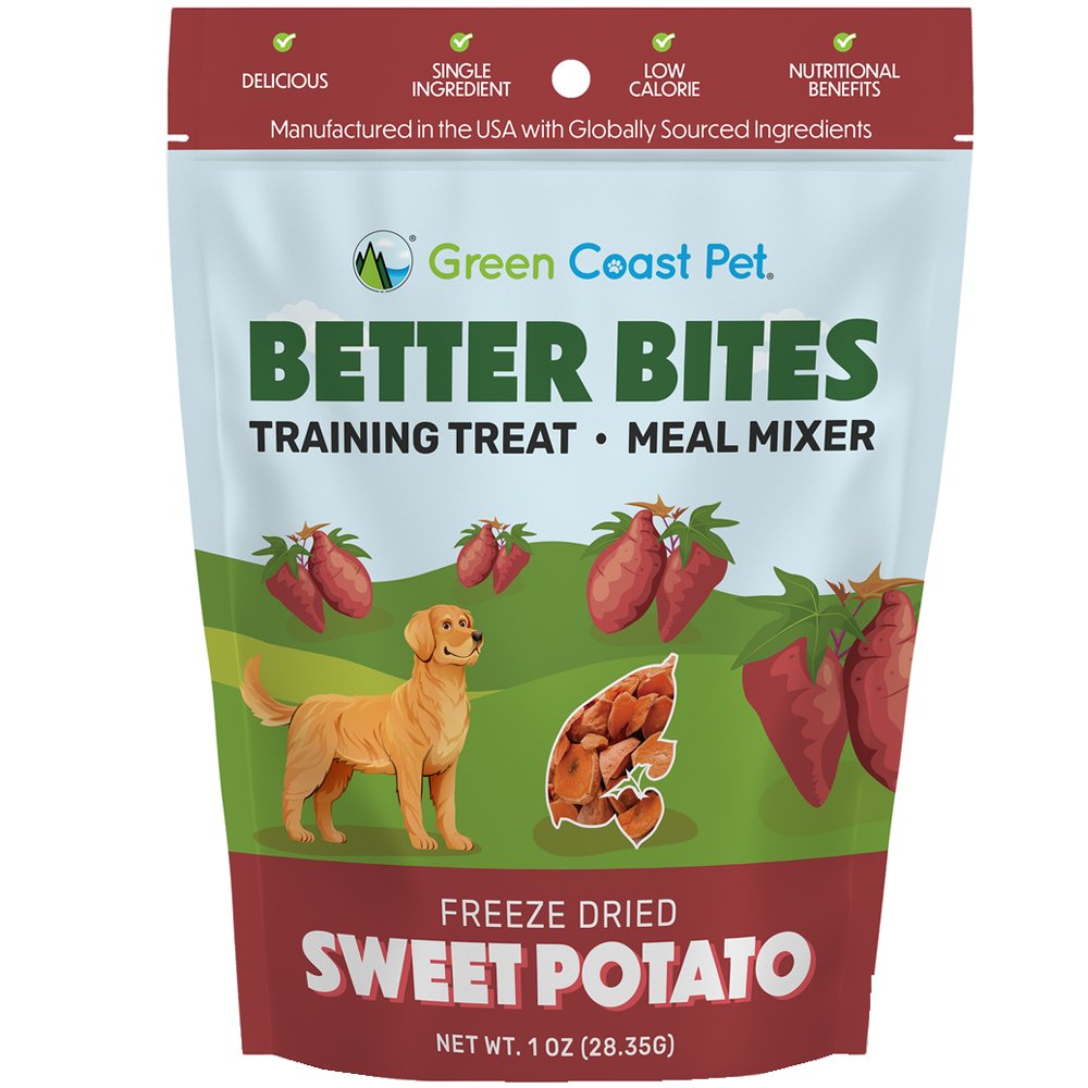 Green Coast Pet Better Bites Freeze Dried Sweet Potato Dog Meal Mixer & Training Treats