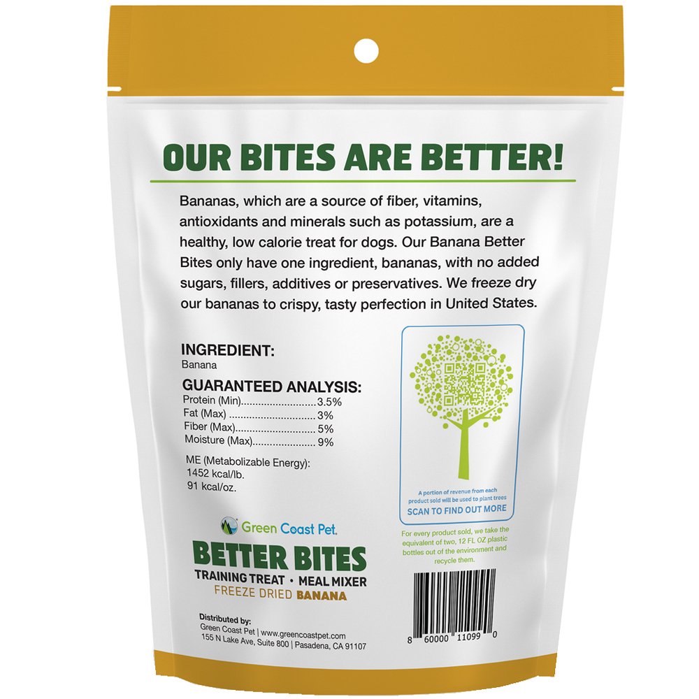 Green Coast Pet Better Bites Freeze Dried Banana Dog Meal Mixer & Training Treats - Image 2