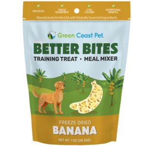 Green Coast Pet Better Bites Freeze Dried Banana Dog Meal Mixer & Training Treats