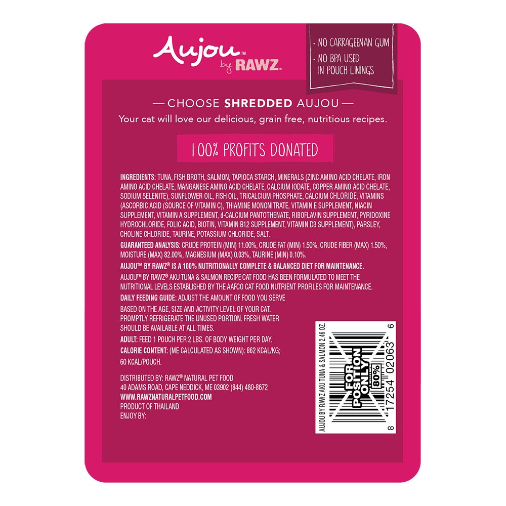 RAWZ Aujou Aku Tuna & Salmon Recipe Wet Cat Food - Image 2