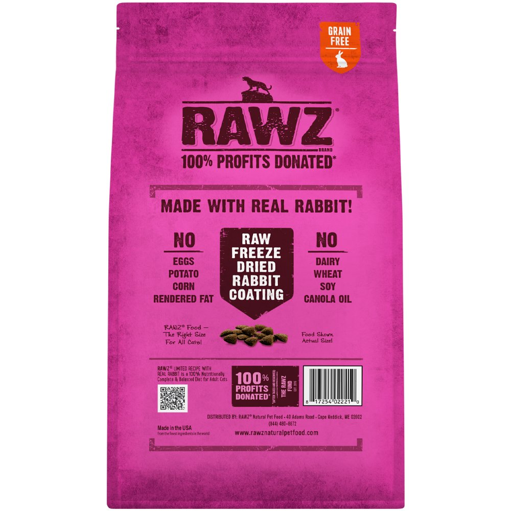 RAWZ Limited Recipe w/ Real Rabbit Natural Dry Adult Cat Food - Image 3