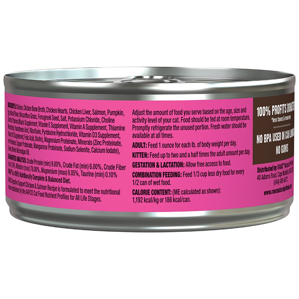 RAWZ Digestive Support Chicken & Salmon Recipe Canned Cat Food - Image 2