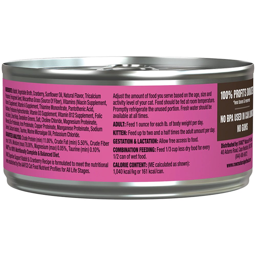 RAWZ Digestive Support Rabbit & Cranberry Recipe Canned Cat Food - Image 2