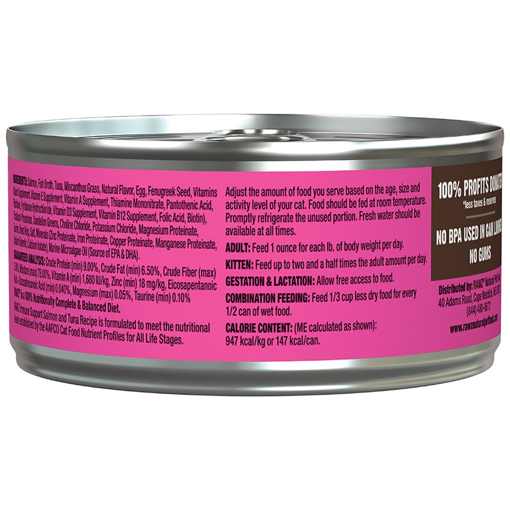 RAWZ Immune Support Salmon & Tuna Recipe Canned Cat Food - Image 2