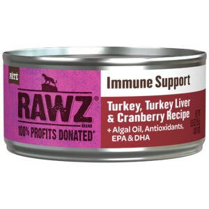 RAWZ Immune Support Turkey, Turkey Liver & Cranberry Recipe Canned Cat Food
