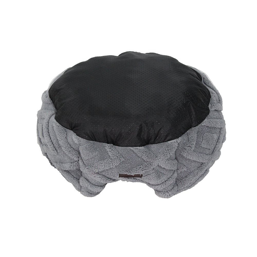 Pure Comfort Gray Woven Clamshell Cuddler Pet Bed - Image 3