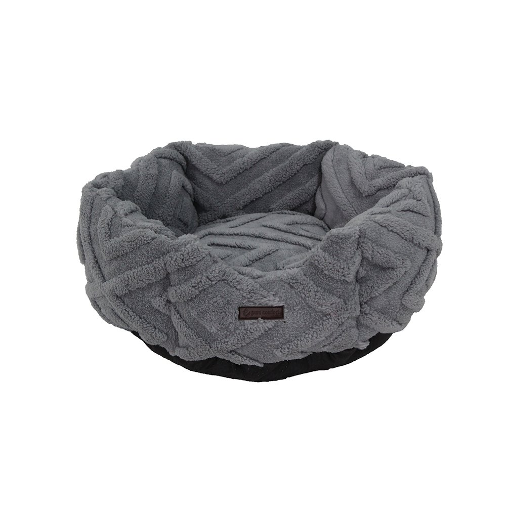 Pure Comfort Gray Woven Clamshell Cuddler Pet Bed - Image 2