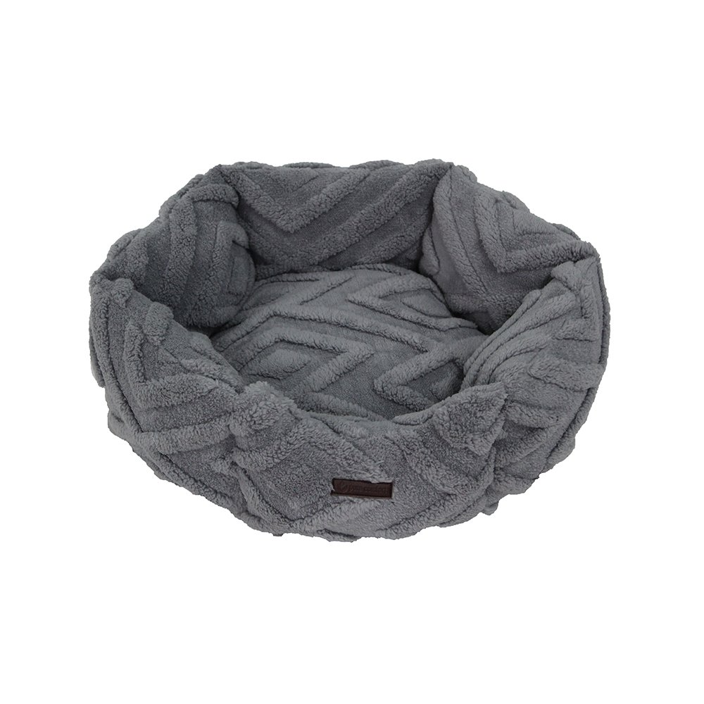 Pure Comfort Gray Woven Clamshell Cuddler Pet Bed