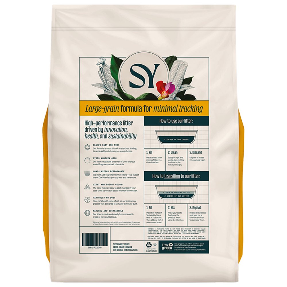Sustainably Yours Large-Grain Formula Plant-Based Cat Litter - Image 2