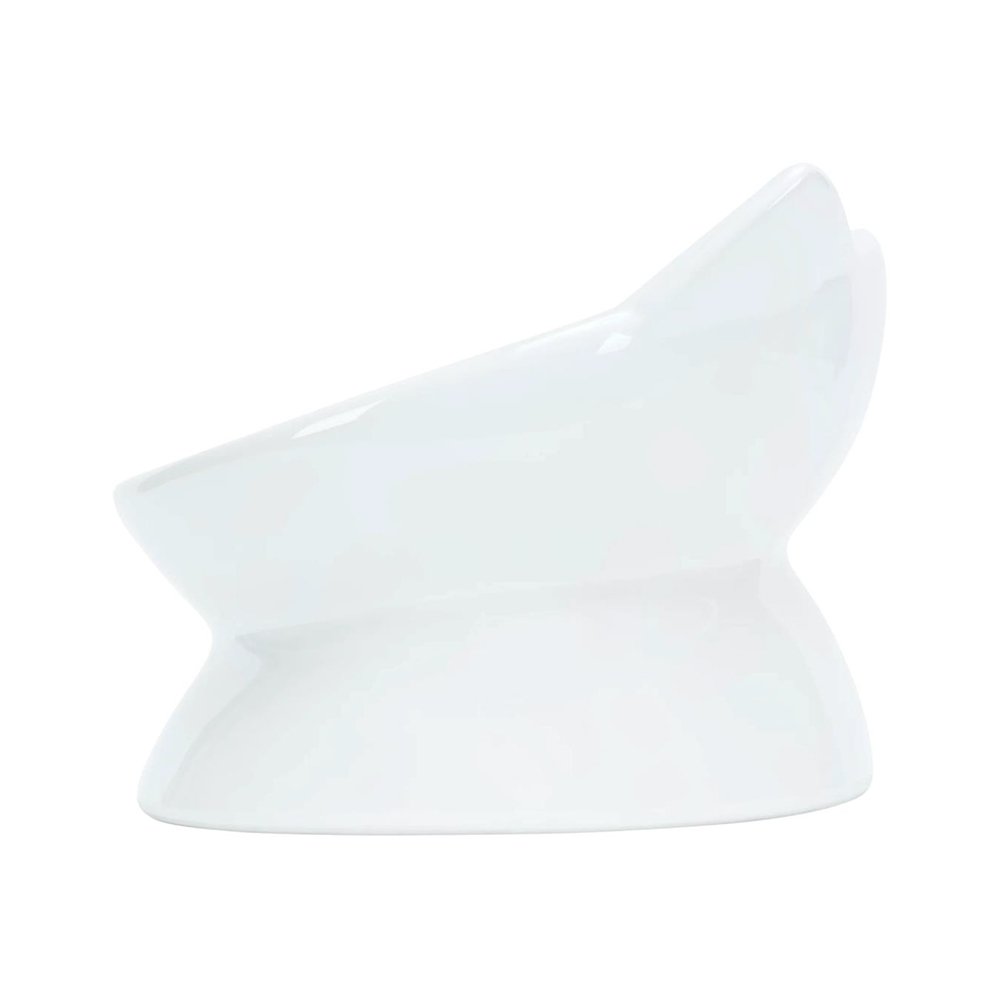 Park Life Designs White Oscar Tilt Ceramic Cat Dish - Image 2