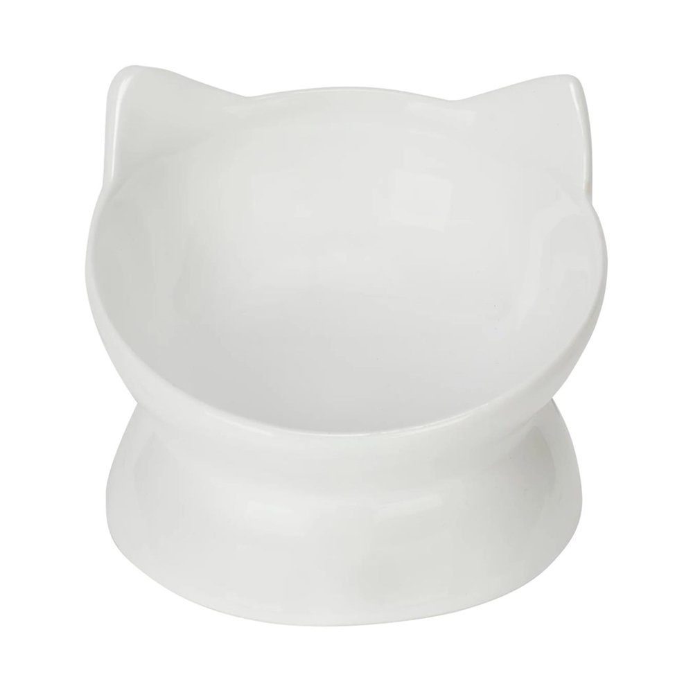Park Life Designs White Oscar Tilt Ceramic Cat Dish