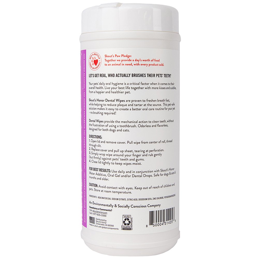 Skout's Honor Everyday Fresh Dental Wipes for Dogs & Cats - Image 2